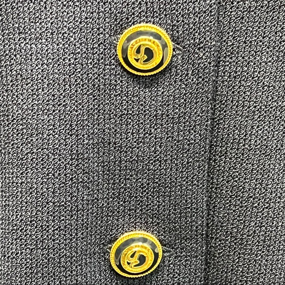 St. John Collection Navy Santana Knit Longline Button Front Jacket - Picture 8 of 10